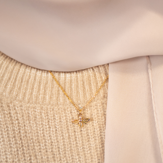 bee charm necklace gold