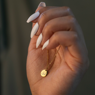 Arabic coin name necklace engraved 