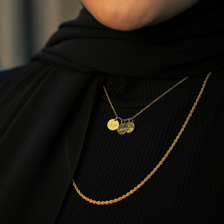 Arabic coin name necklace engraved 